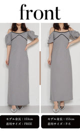 モデル：153cm（着用サイズ：F-S/FREE　着用カラー：BLK）