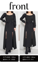 モデル：148cm（着用サイズ：F-S/FREE　着用カラー：BLK）