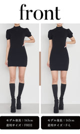 モデル：163cm（着用サイズ：FREE/F-L　着用カラー：BLK）