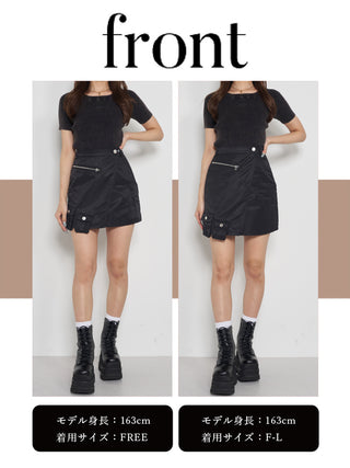 モデル：163cm（着用サイズ：FREE/F-L　着用カラー：BLK）
