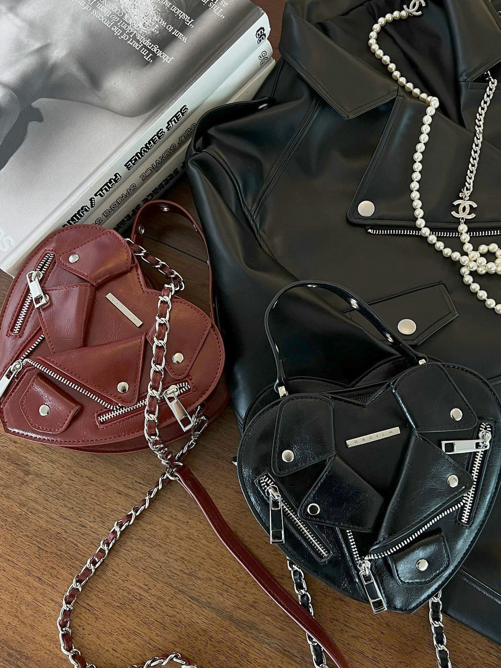 ライダースライクハートミニバッグ