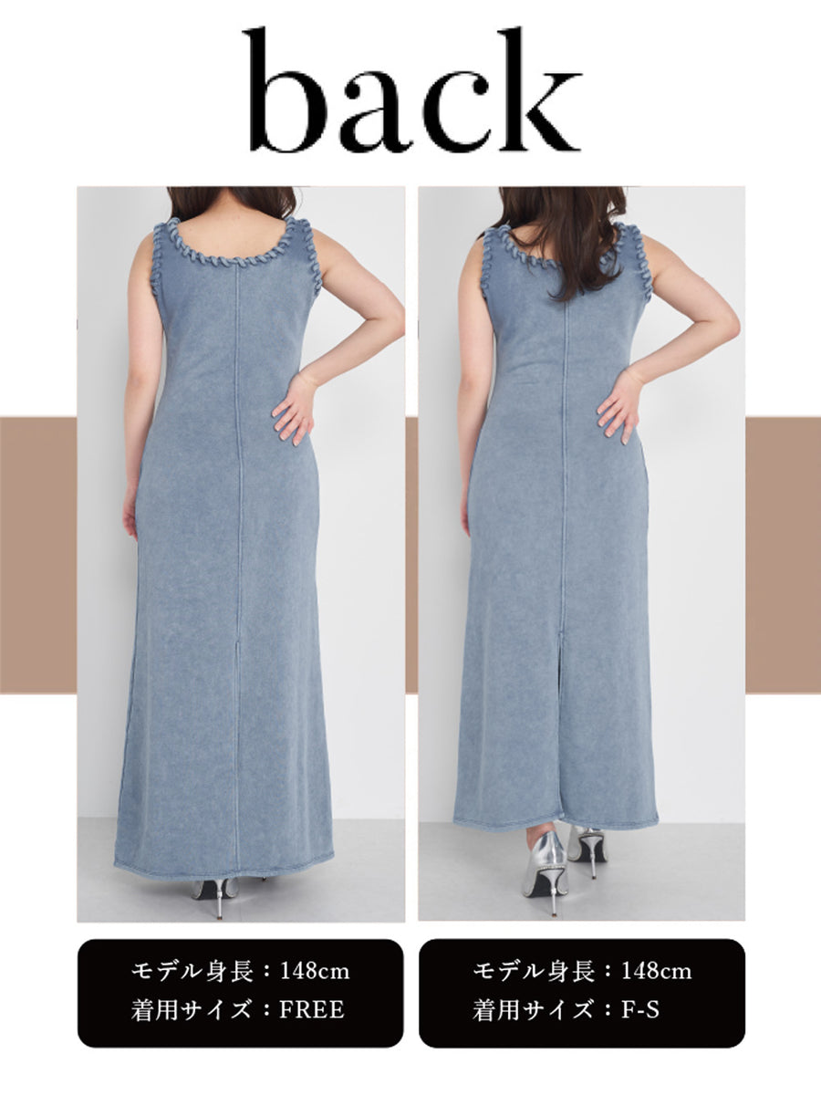 モデル：148cm（着用サイズ：F-S/FREE　着用カラー：BLU）