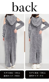 モデル：148cm（着用サイズ：F-S/FREE　着用カラー：C-GRY）