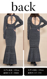 モデル：153cm（着用サイズ：F-S/FREE　着用カラー：BLK）