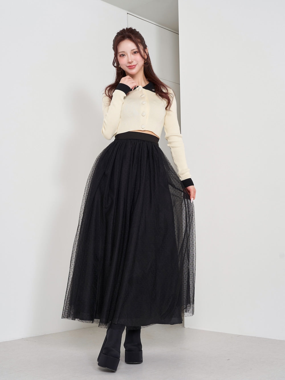 モデル：158cm（着用サイズ：FREE　着用カラー：WHT）