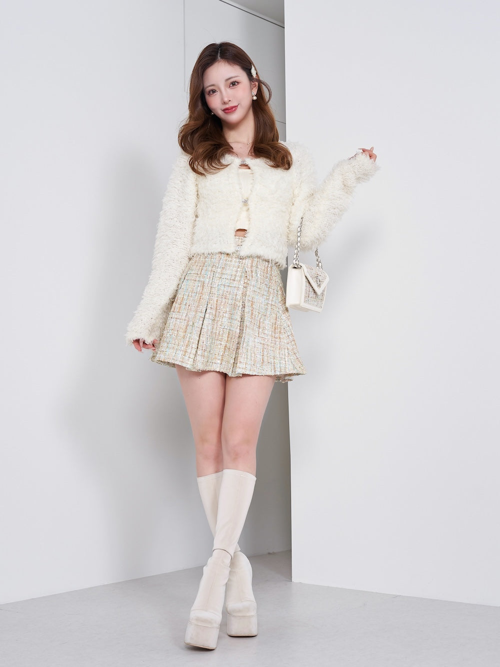 Darich ファンシーツイードフレアミニスカート ファンシーツイードフレアミニスカート – Darich (ダーリッチ)