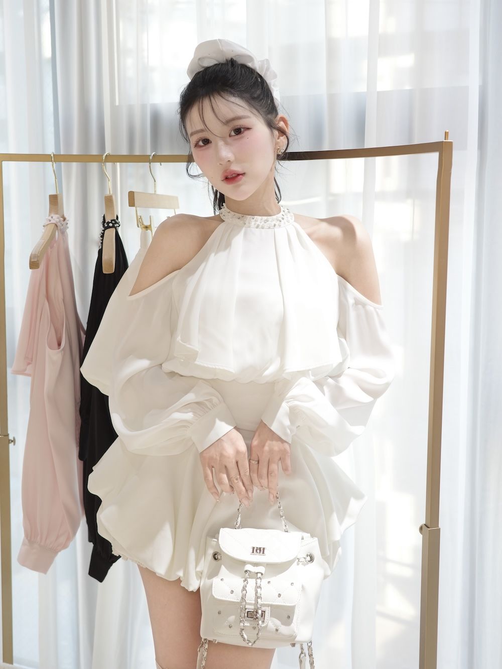 Darich ダーリッチ パールネックアメスリブラウス WHT パールネックアメスリブラウス – Darich (ダーリッチ)