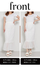 モデル：148cm（着用サイズ：F-S/FREE　着用カラー：WHT）