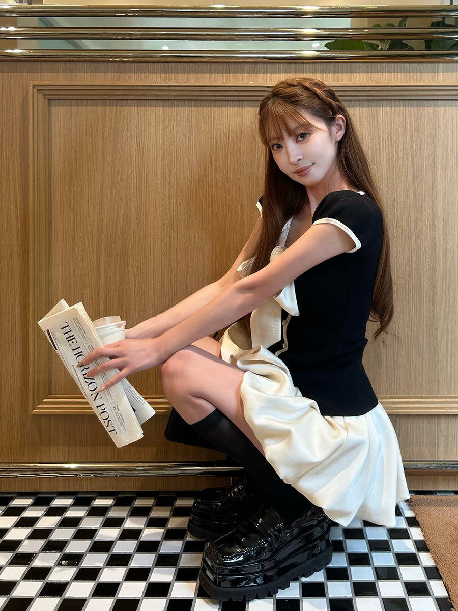 モデル：161cm（着用サイズ：FREE　着用カラー：BLK）