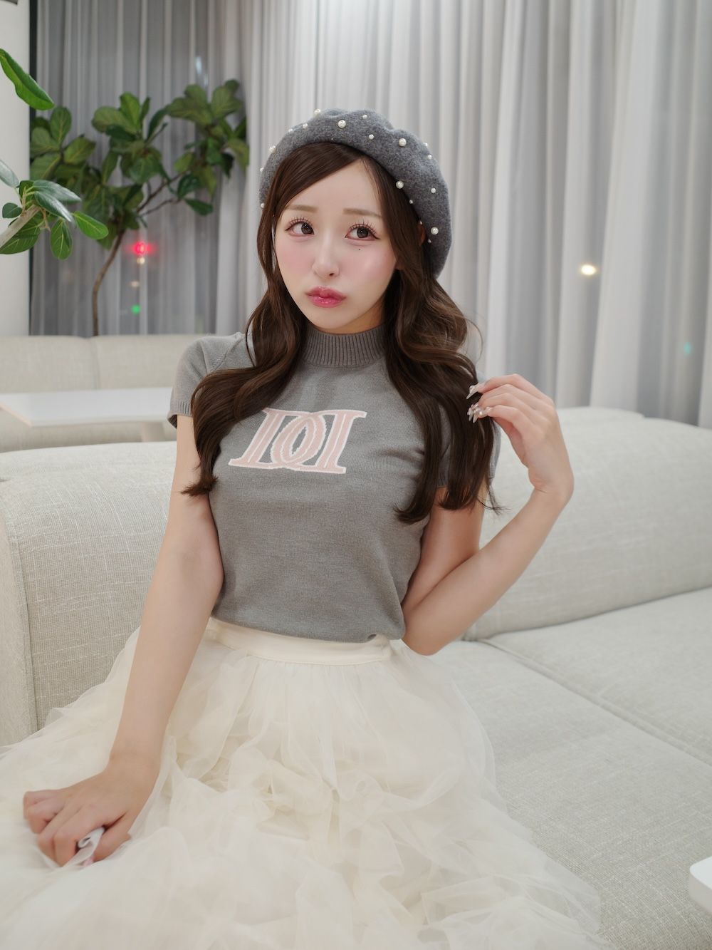 モデル：156cm（着用サイズ：FREE　着用カラー：GRY）