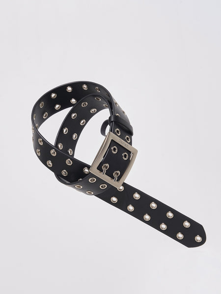 Grommet leather belt