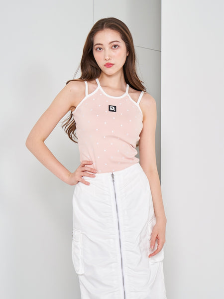 Piping Dot Sleeveless Top