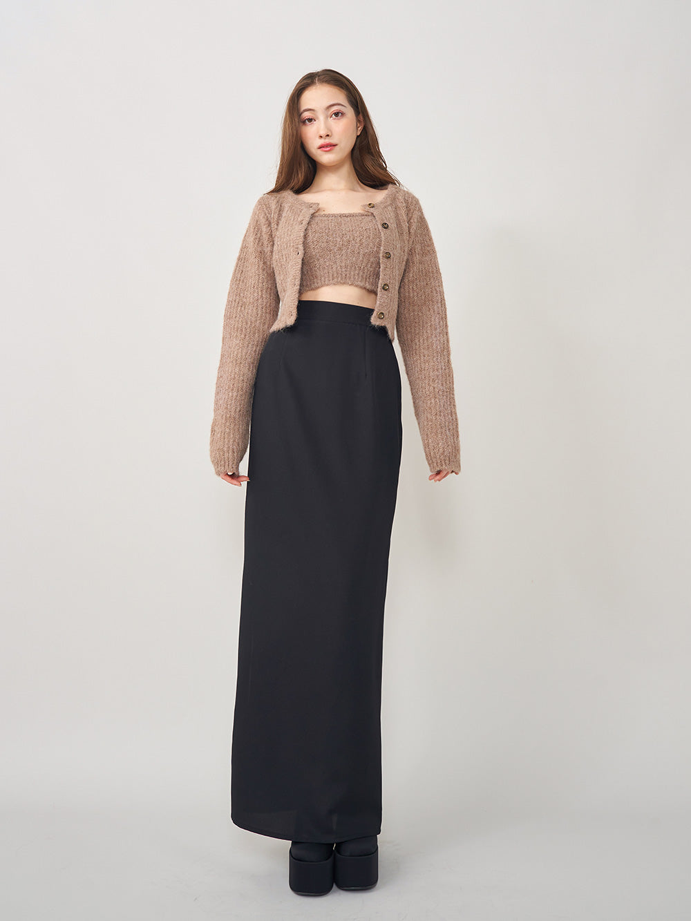 シルエットペンシルロングスカート