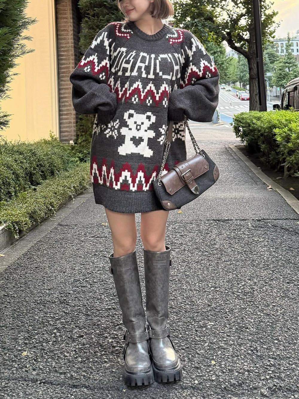 モデル：155cm（着用サイズ：FREE　着用カラー：C-GRY）