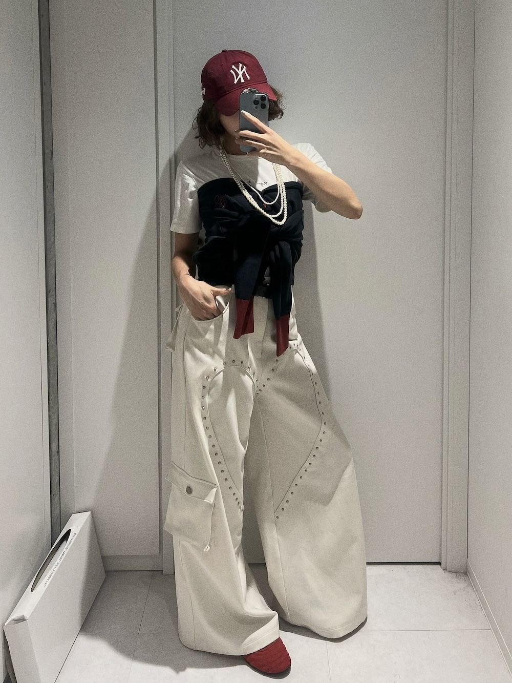 モデル：161cm（着用サイズ：FREE　着用カラー：NVY）