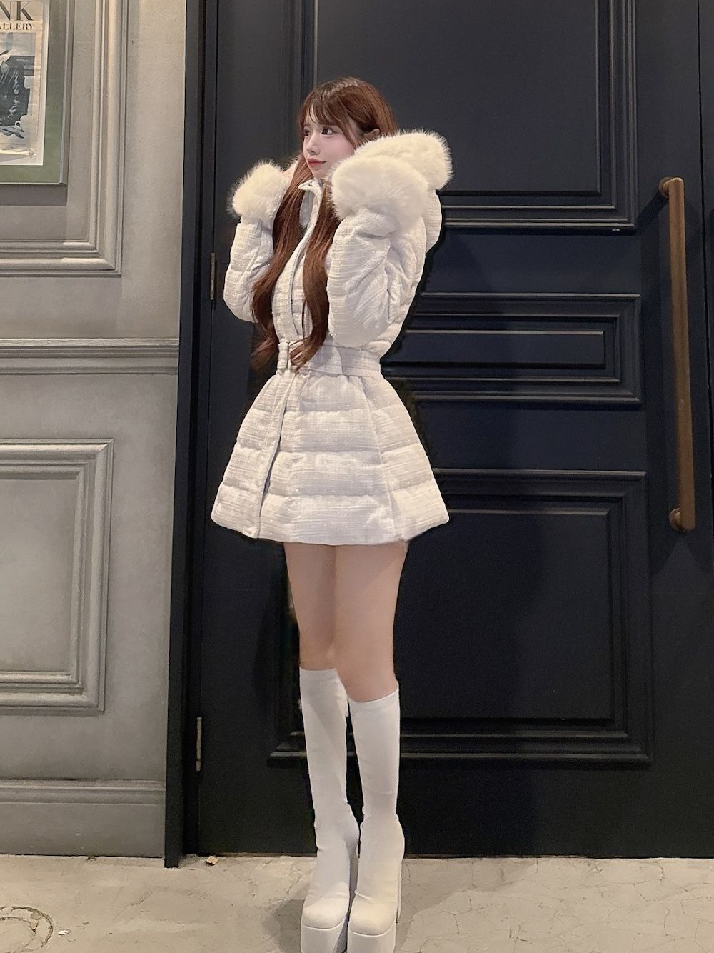 モデル：158cm（着用サイズ：S　着用カラー：WHT）