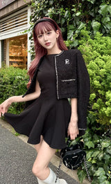 モデル：164cm（着用サイズ：FREE　着用カラー：BLK）