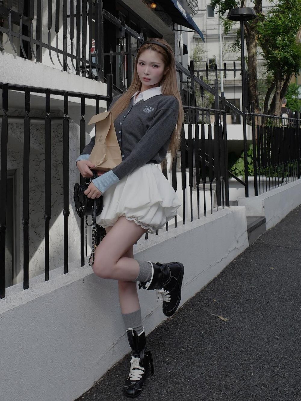 モデル：163cm（着用サイズ：FREE　着用カラー：C-GRY）