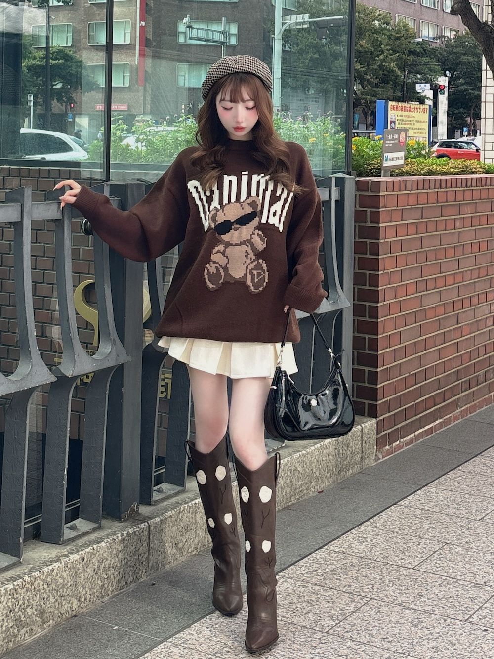 モデル：160cm（着用サイズ：FREE　着用カラー：BRN）