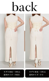 モデル：148cm（着用サイズ：F-S/FREE　着用カラー：IVO）