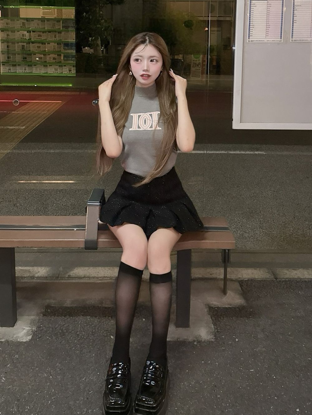 モデル：158cm（着用サイズ：FREE　着用カラー：GRY）