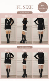 モデル：161cm/165cm（着用サイズ：F-L　着用カラー：BLK）