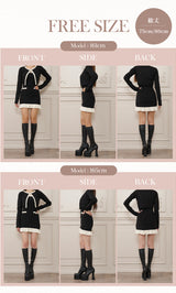 モデル：161cm/165cm（着用サイズ：FREE　着用カラー：BLK）