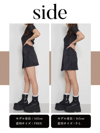 モデル：163cm（着用サイズ：FREE/F-L　着用カラー：BLK）