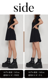 モデル：163cm（着用サイズ：FREE/F-L　着用カラー：BLK）
