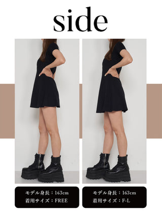 モデル：163cm（着用サイズ：FREE/F-L　着用カラー：BLK）