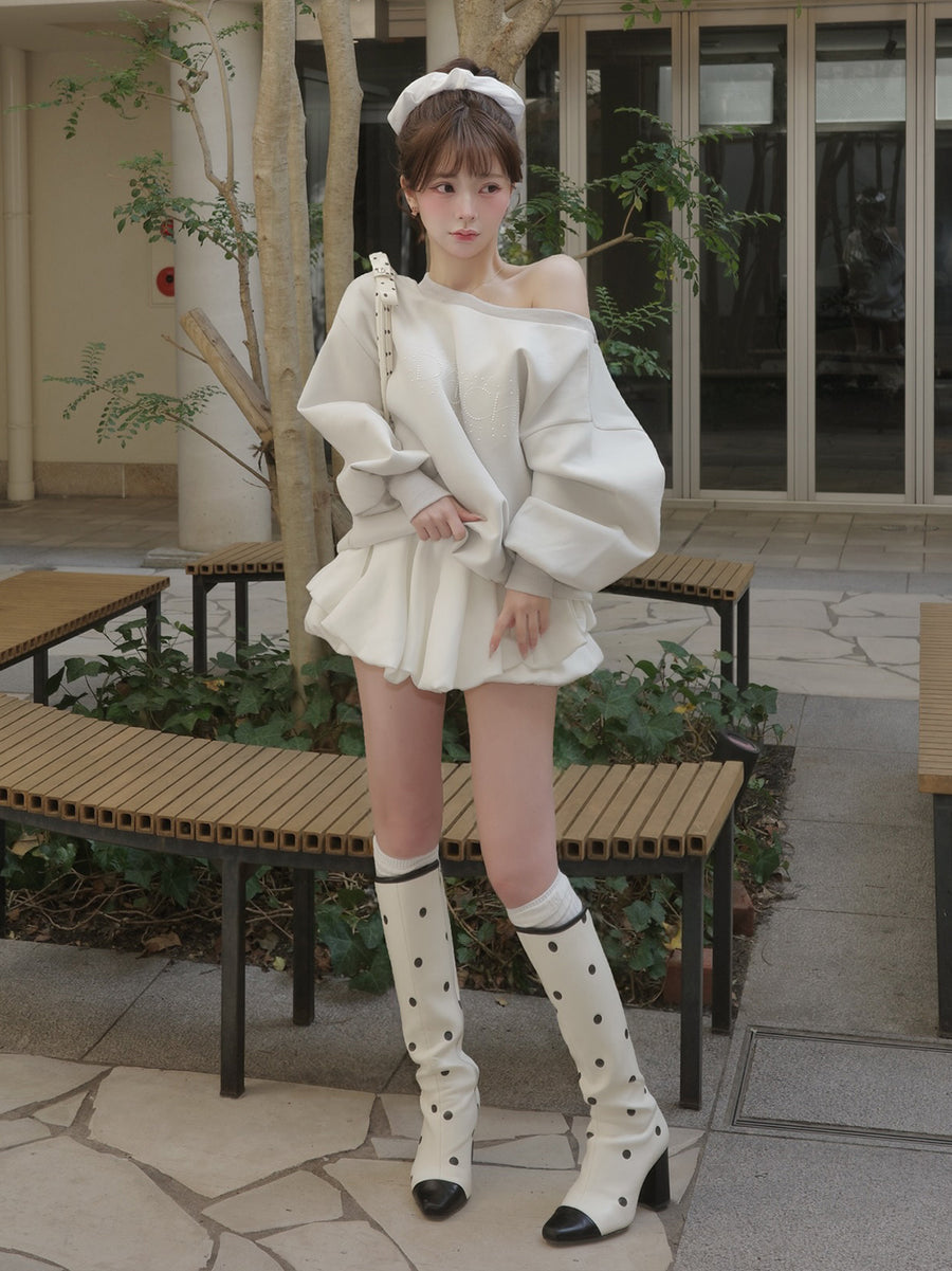 モデル：158cm（着用サイズ：FREE　着用カラー：WHT）