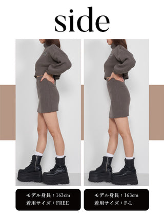 モデル：163cm（着用サイズ：FREE/F-L　着用カラー：GRY）