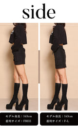 モデル：163cm（着用サイズ：FREE/F-L　着用カラー：BLK）