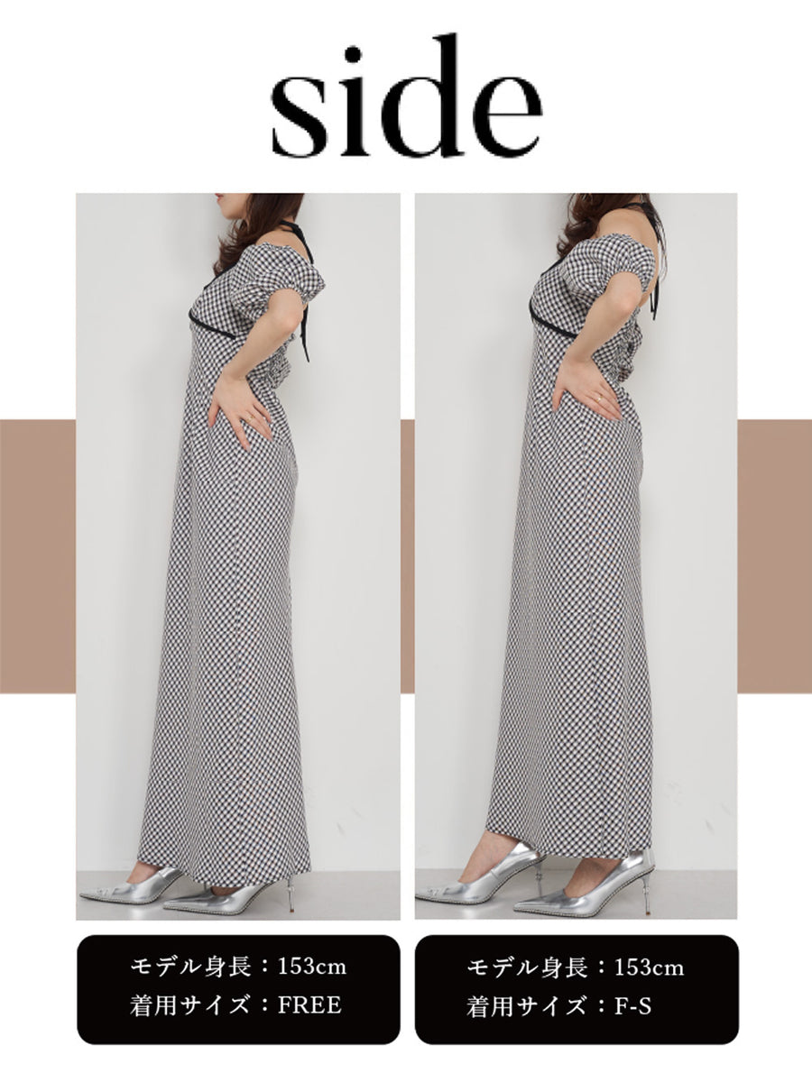 モデル：153cm（着用サイズ：F-S/FREE　着用カラー：BLK）