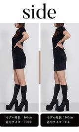 モデル：163cm（着用サイズ：FREE/F-L　着用カラー：BLK）
