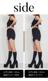 モデル：163cm（着用サイズ：FREE/F-L　着用カラー：BLK）