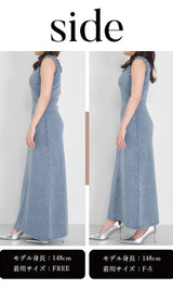 モデル：148cm（着用サイズ：F-S/FREE　着用カラー：BLU）