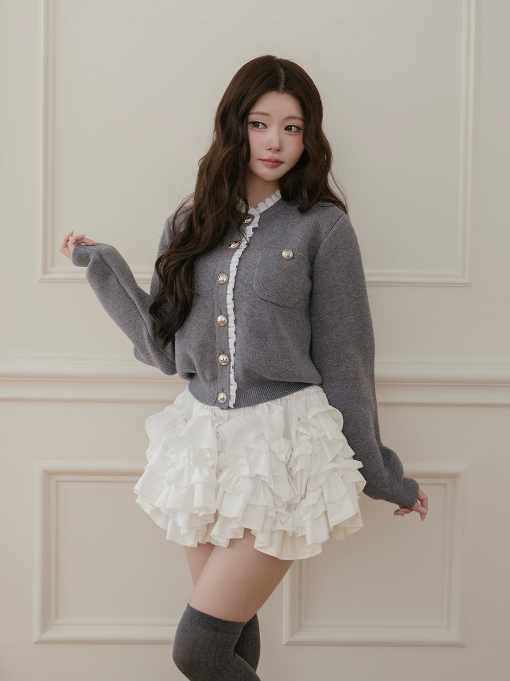 モデル：164cm（着用サイズ：FREE　着用カラー：WHT）