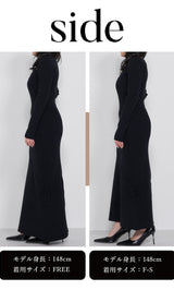 モデル：148cm（着用サイズ：F-S/FREE　着用カラー：BLK）