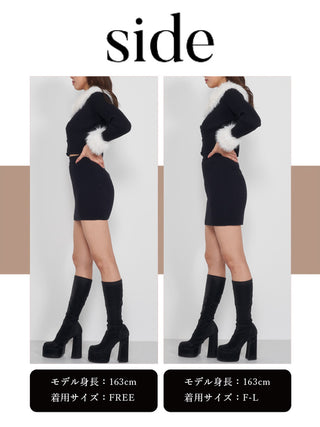 モデル：163cm（着用サイズ：FREE/F-L　着用カラー：BLK）