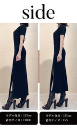 モデル：153cm（着用サイズ：F-S/FREE　着用カラー：BLK）