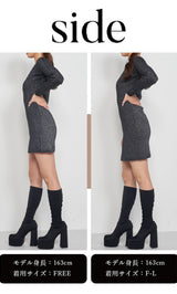 モデル：163cm（着用サイズ：FREE/F-L　着用カラー：BLK）