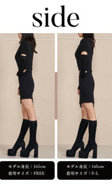 モデル：165cm（着用サイズ：FREE/F-L　着用カラー：BLK）