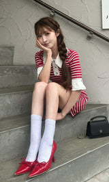 モデル：161cm（着用サイズ：FREE　着用カラー：RED）
