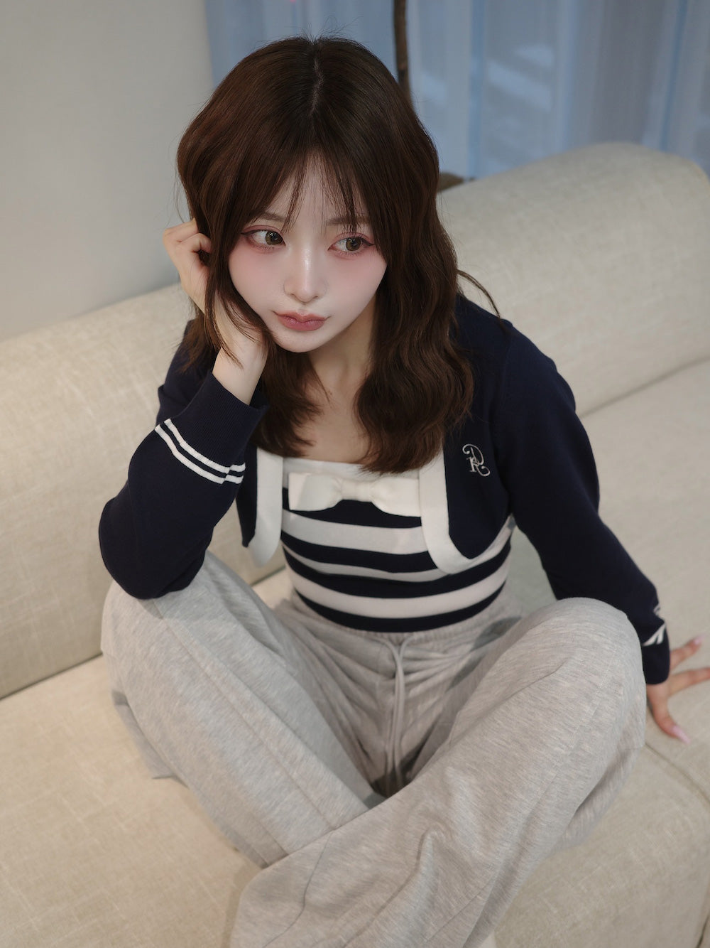 モデル：158cm（着用サイズ：FREE　着用カラー：NVY）