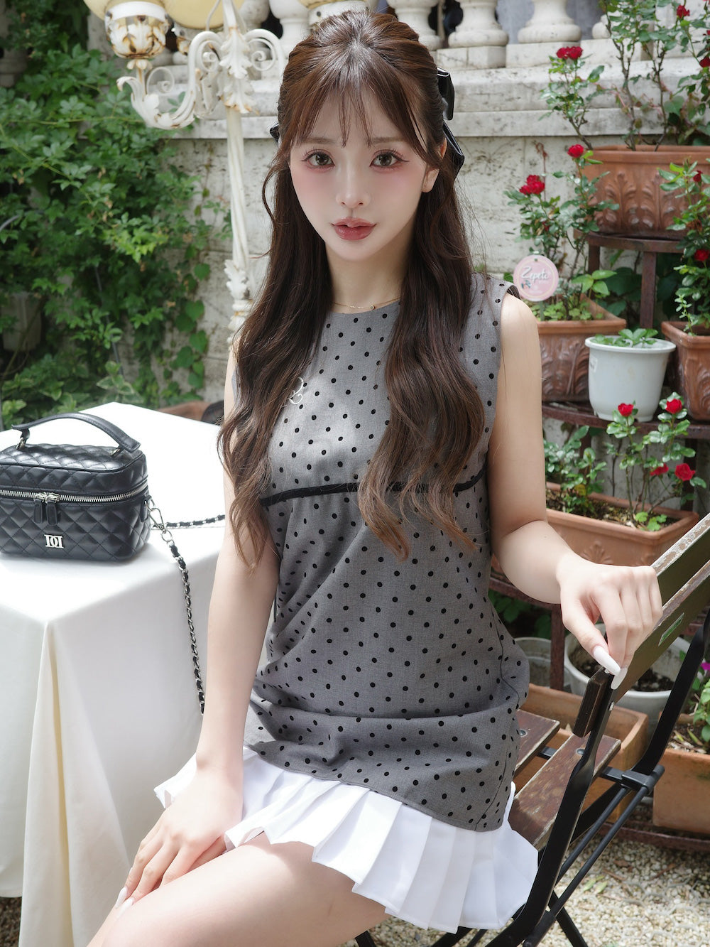モデル：158cm（着用サイズ：FREE　着用カラー：GRY）