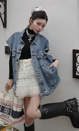 モデル：160cm（着用サイズ：M　着用カラー：BLK）