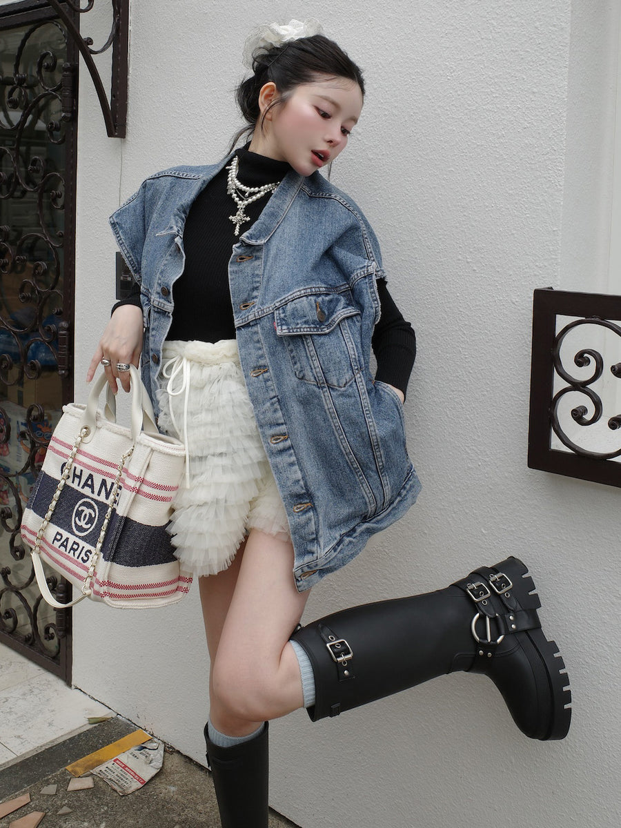 モデル：160cm（着用サイズ：M　着用カラー：BLK）