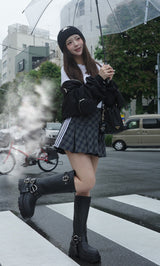 モデル：158cm（着用サイズ：M　着用カラー：BLK）