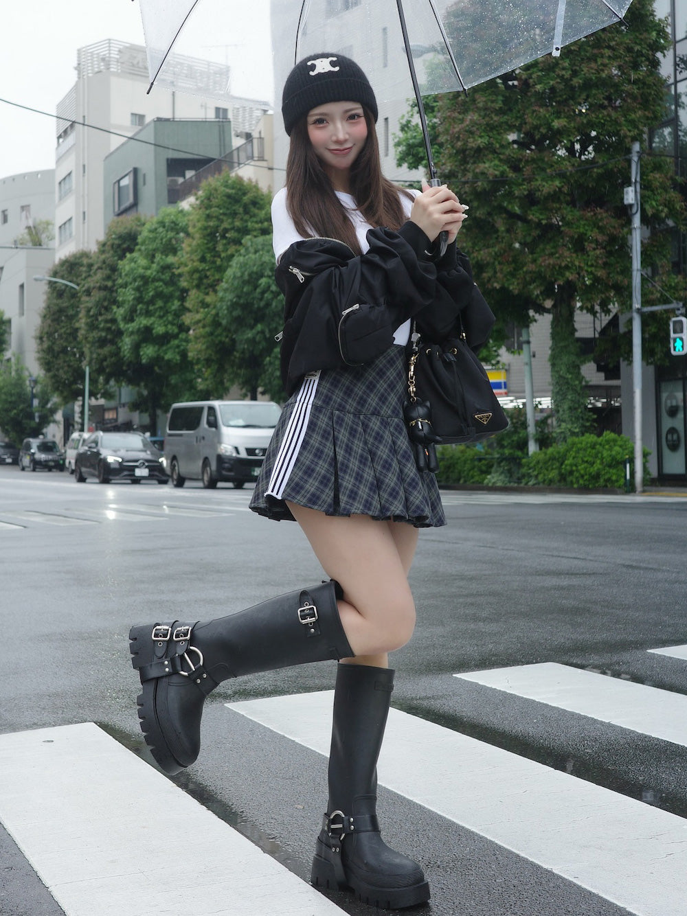 リメイクライクチェックミニスカート